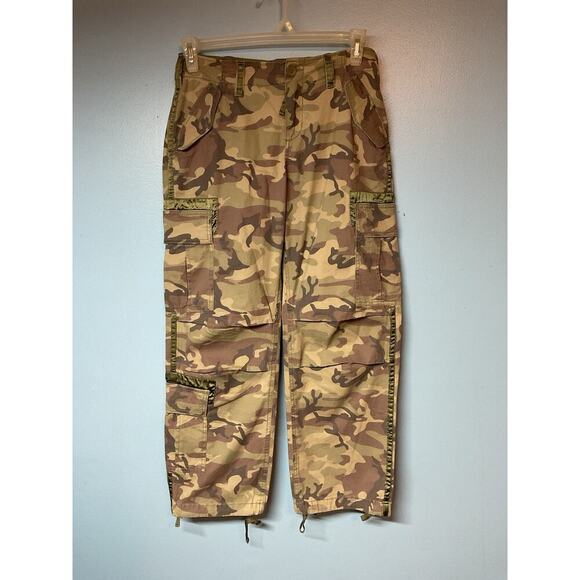 vtg Abercrombie Fitch Cargo Pant Women Size 4 27” Camo paratrooper Y2K Gorpcore - Picture 1 of 12